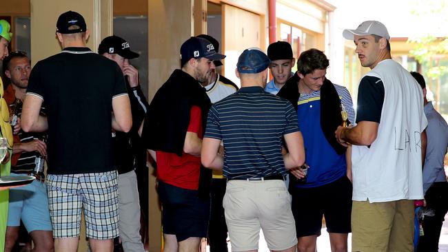 Adelaide Crows players at their end of season lunch at Sunnybrae Estate Function Centre at Regency Park. Picture: Calum Robertson