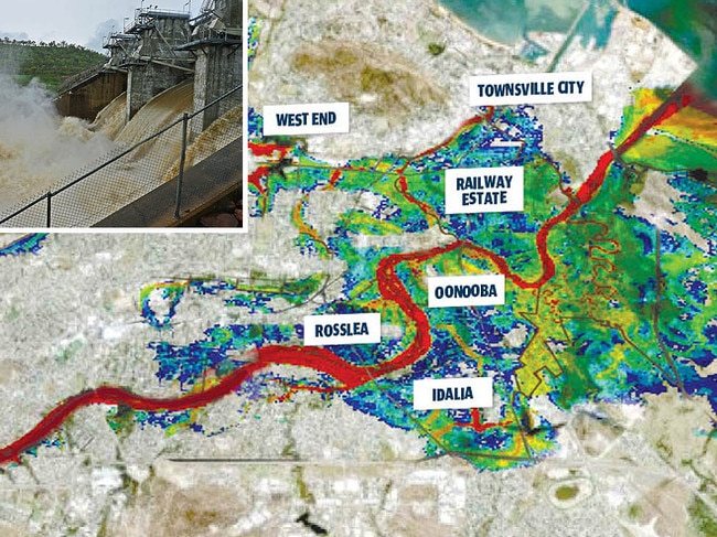 Police released this map showing the possible extent of flooding in Townsville. Picture: QPS