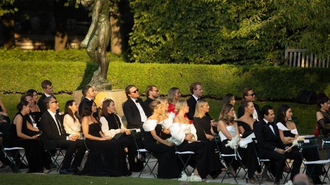Among those who descended on the lavish Musée Rodin ceremony in the French capital in June for the nuptials were News Corp co-chairman Lachlan Murdoch and wife Sarah, AFL CEO Gillon McLachlan and Nine’s Karl Stefanovic with his fashion designer wife Jasmine. Picture: Backgrid
