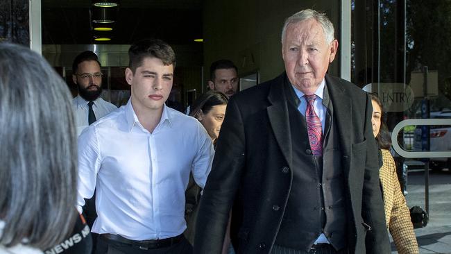 Marco Yandle, 20, leaves the Supreme Court with his lawyer Stephen Ey and family. Picture: NewsWire / Mark Brake