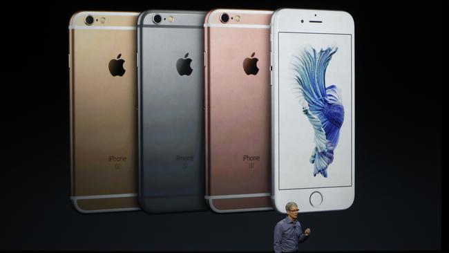 Apple CEO Tim Cook speaks about the new iPhone 6s and 6s Plus in San Francisco.