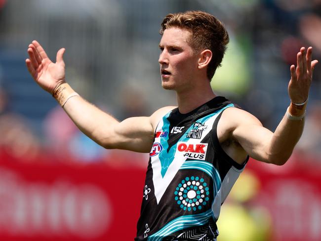 Kane Farrell kicked 11 goals in seven AFL games this year. Picture: Michael Willson/AFL Photos