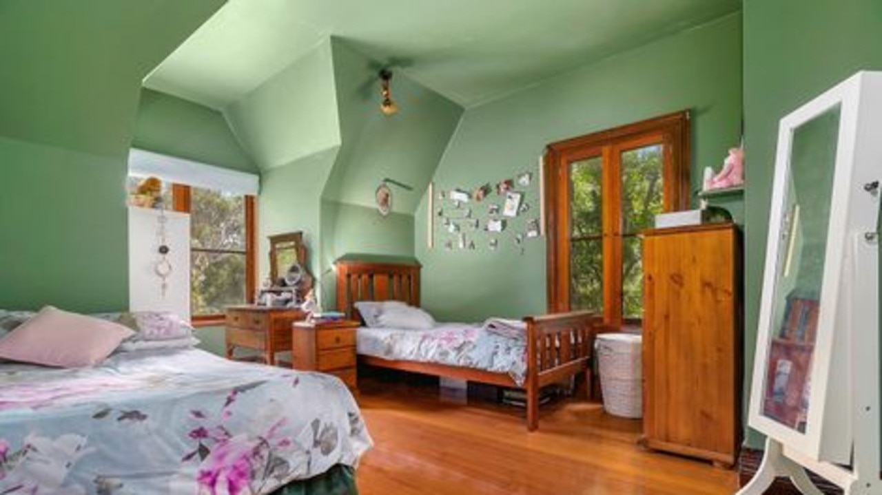 A bedroom inside the home in Mount Macedon. Picture: Supplied