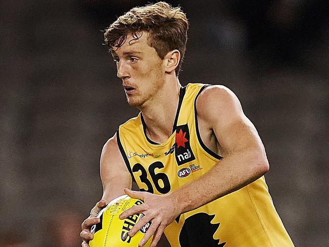 Denver Grainger-Barras is rated the best key defender in the draft. Picture: AFL Photos