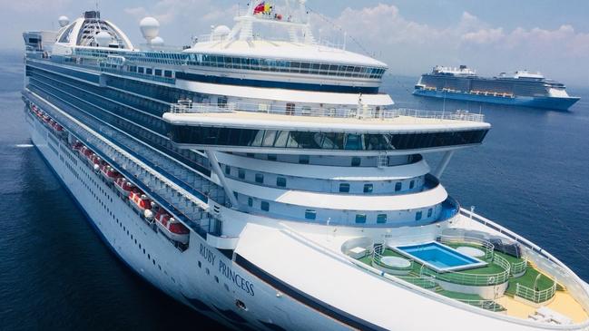 Cruise ship Ruby Princess anchored in Manila Bay, Philippines, in May.