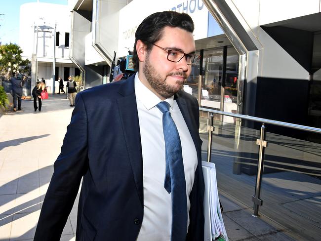 Former parliamentary staffer Bruce Lehrmann is pictured outside Toowoomba Magistrates Court. Picture: NewsWire