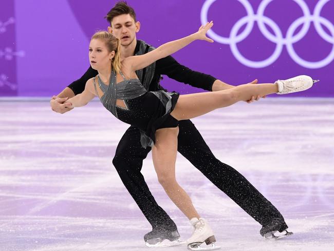 Australia’s Ekaterina Alexandrovskaya and Australia’s Harley Windsor compete in the pair skating short program of the figure skating event during the Pyeongchang 2018 Winter Olympic Games at the Gangneung Ice Arena in Gangneung on February 14, 2018. Picture: AFP