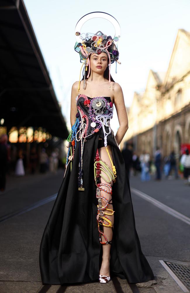 Ava Peterson at Australian Fashion Week 2025 at Carriageworks in Everleigh. Picture: Jonathan Ng
