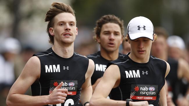 Top AFL draft prospect Noah Anderson at the AFL Draft Combine in Melbourne last week. Picture: Dylan Burns/AFL Photos via Getty Images