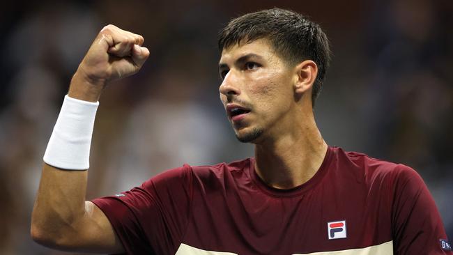 Popyrin held his nerve to seal the huge victory. (Photo by Sarah Stier / GETTY IMAGES NORTH AMERICA / Getty Images via AFP)