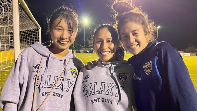 Geelong Galaxy’s wew recruits Aya Seino, Stephany Estrada and Shianne Rosselli.