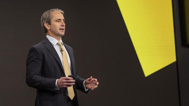 Commonwealth Bank CEO Matt Comyn at the bank's half year results. Picture: Supplied