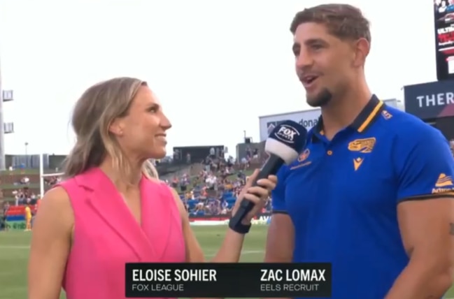 Zac Lomax's Fox Sports sideline interview. Image: Fox Sports