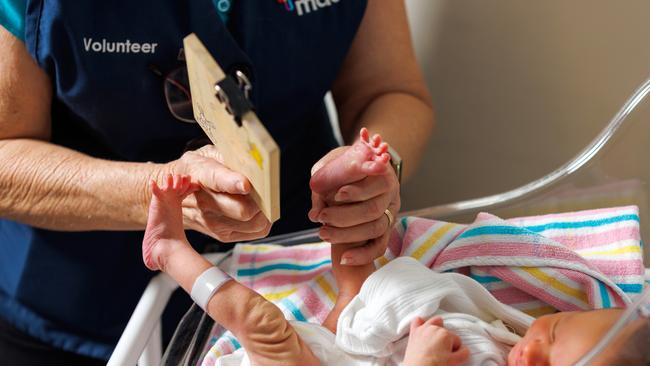 Hospital volunteer Debbie Andersen at Mater Redlands. Pictures: Contributed