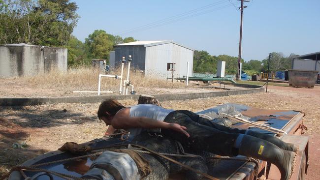 2009: We know this doesn’t make the timeframe. Some woman by the name of ‘Margi’ planking on a croc at the Darwin Crocodile Farm.