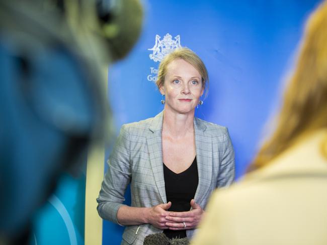 Sarah Courtney says a range of tests are ongoing at the Royal Hobart Hospital’s K-Block redevelopment. Picture: RICHARD JUPE