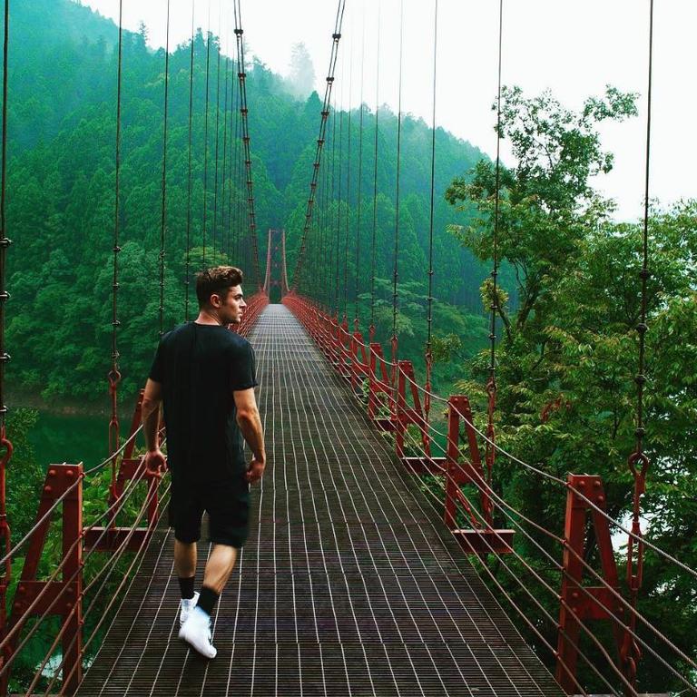 Zac Efron in Wakayama, Japan ,,, “Life is a journey, not a destination.” Picture: Instagram