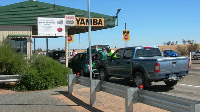 A fruit fly inspection roadblock at Yamba quarantine station.