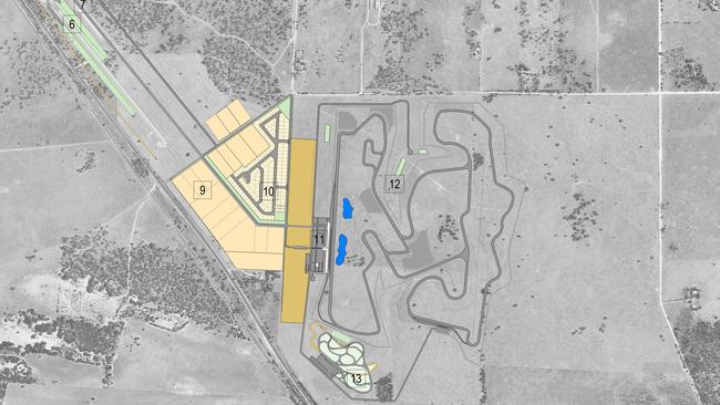 A concept for the motorsport park outlining the proposed racing circuit. Graphic supplied.