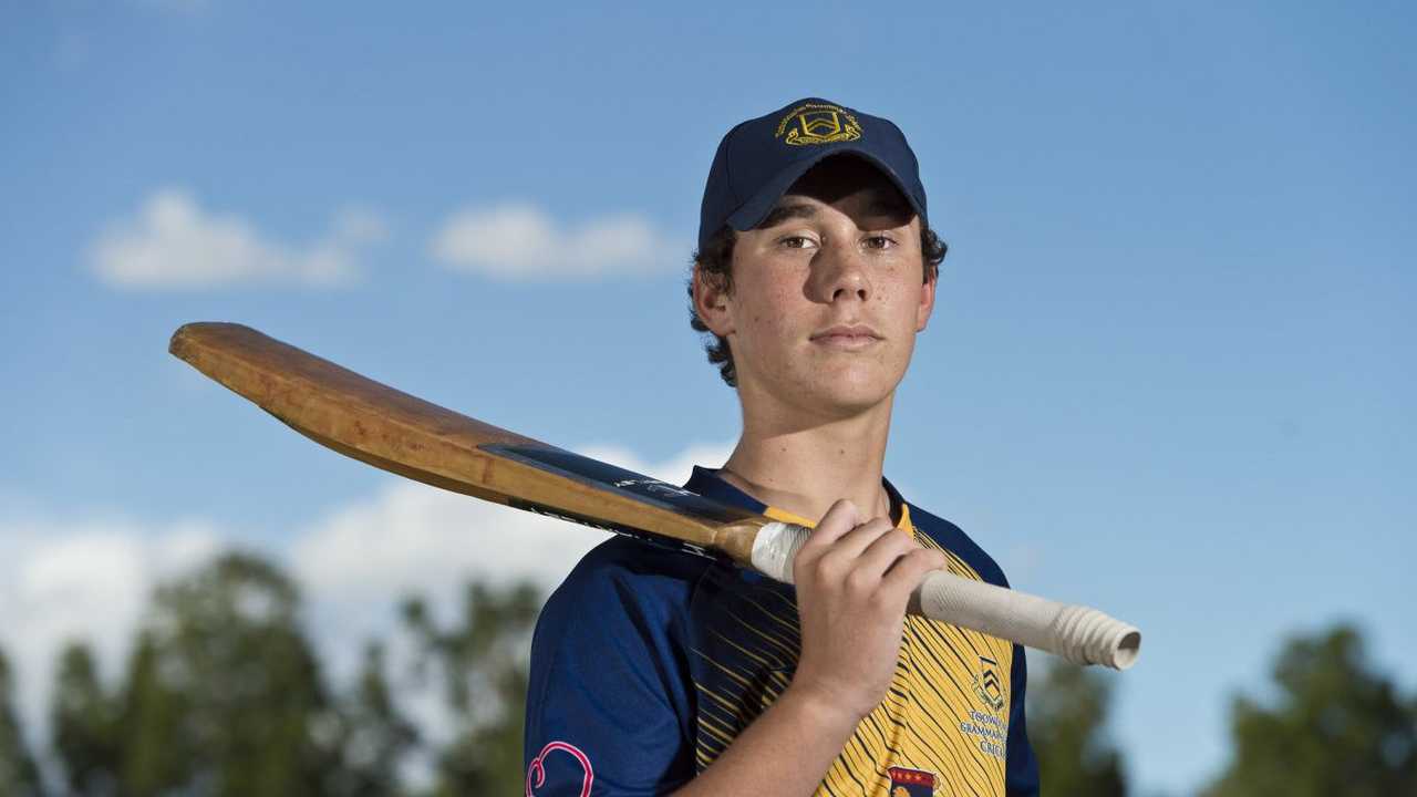 CENTURY MAN: Toowoomba Grammar School 8As cricketer Chace Oates scored 161 off 75 balls in his team&#39;s win against Gregory Terrace at the weekend. Picture: Kevin Farmer