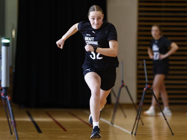 Ella Slocombe’s combine results will do harm to her rising draft stocks. Picture: Theron Kirkman/AFL Photos via Getty Images