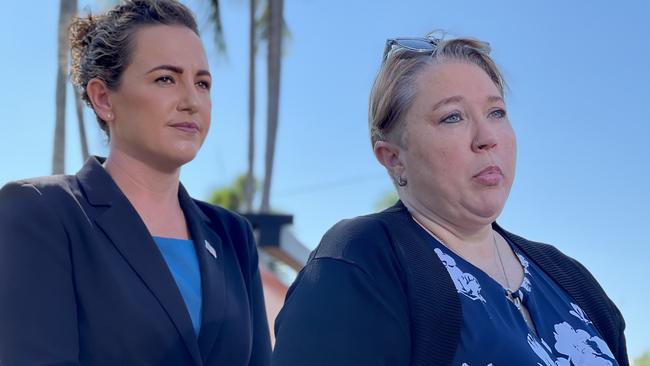 Then opposition leader Lia Finocchiaro with Samara Laverty in August. Picture: Fia Walsh.