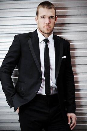 Collingwood's Dane Swan gets fitted for the Brownlow at Soho workshop,     South Yarra. Picture: Tess Follett