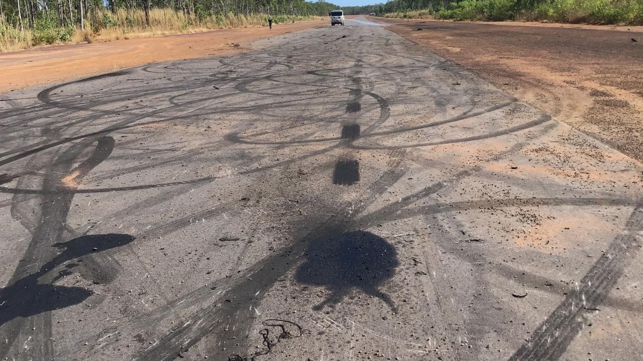 Bushfires NT says the Hughes Airstrip at Acacia Hills was damaged by hoons.