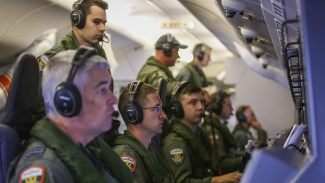 Royal Australian Air Force 11 Squadron members operate a P-8A Poseidon during a search and rescue exercise in Spencer Gulf, South Australia earlier last year. Picture: Supplied