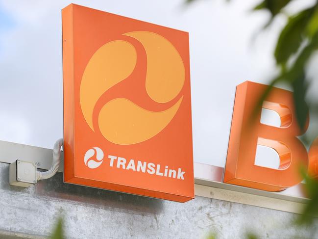 The old Translink logo at Bowen Hills Station. Picture: Tara Croser.