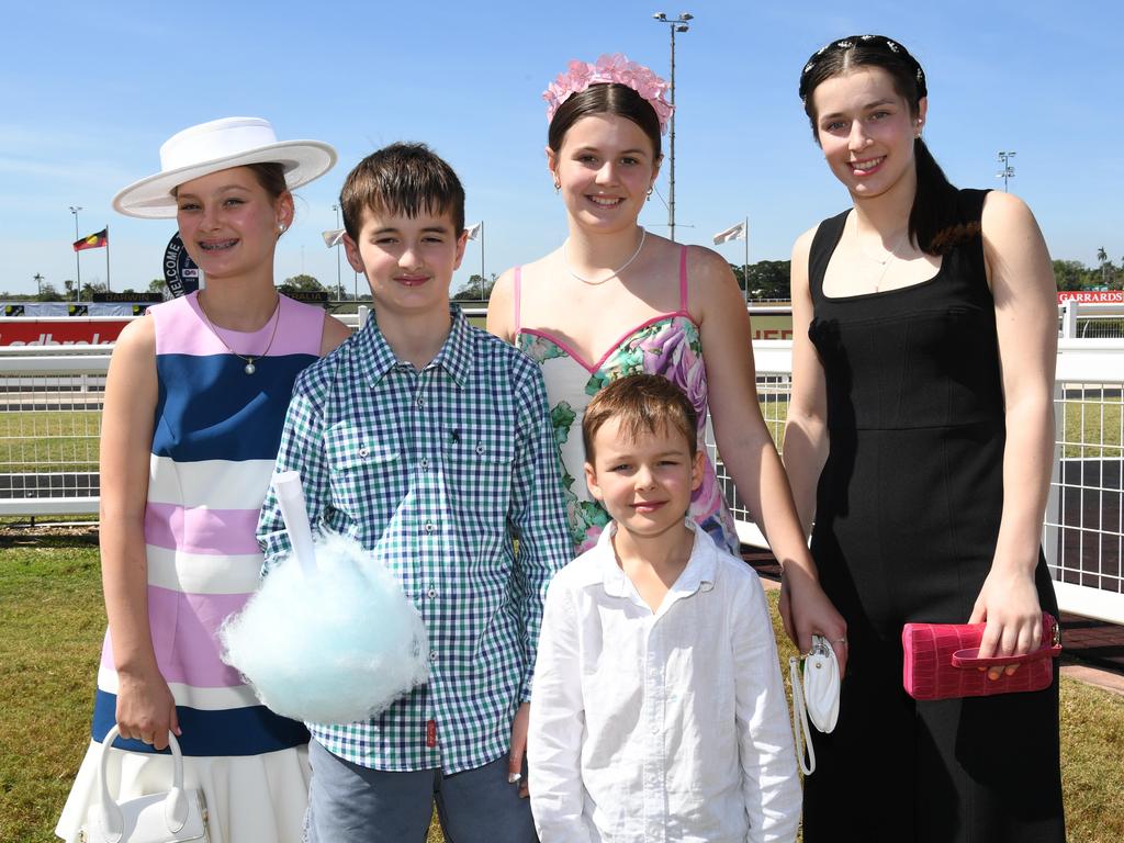 Khloe Jeffries, Cy Rooney, Henry Jeffries, Ava Rooney and Bailee Rooney at the Chief Minister's Cup 2022. Picture: (A)manda Parkinson