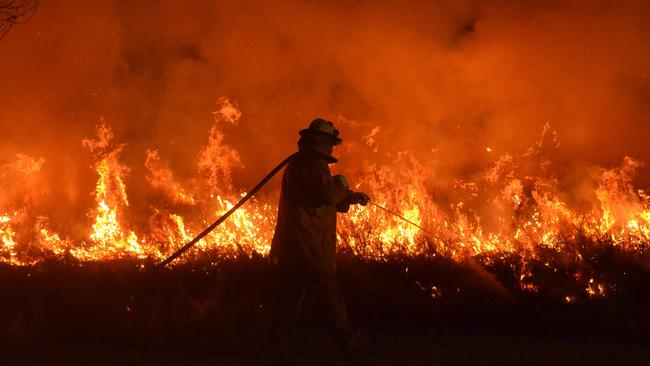 The fire was extinguished before any structures were damaged. Picture: Barclay White