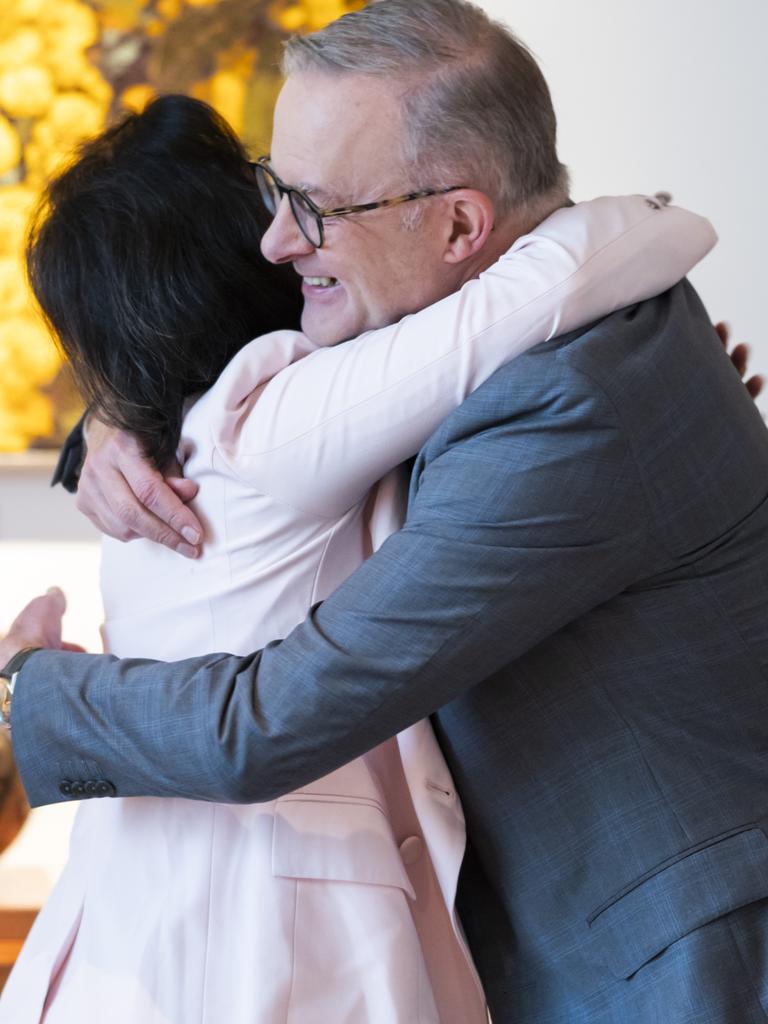 Prime Minister Anthony Albanese meets with Cheng Lei in his office a few months after her release. Picture: NewsWire / Martin Ollman