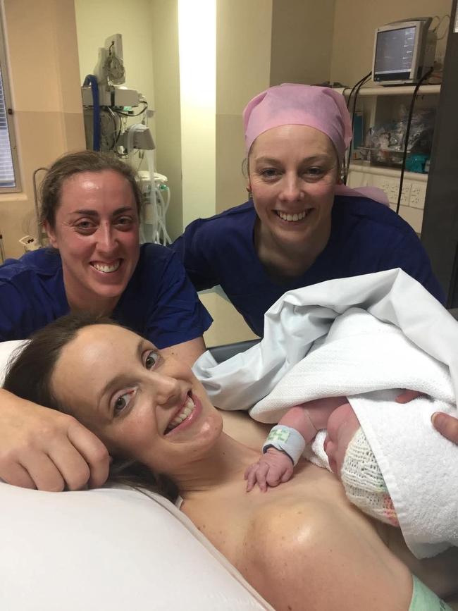 Nicola Davie and Amelia Vanderniet both went to Hobart Private for the delivery of their daughter Remi Lynn Davie and said they were 