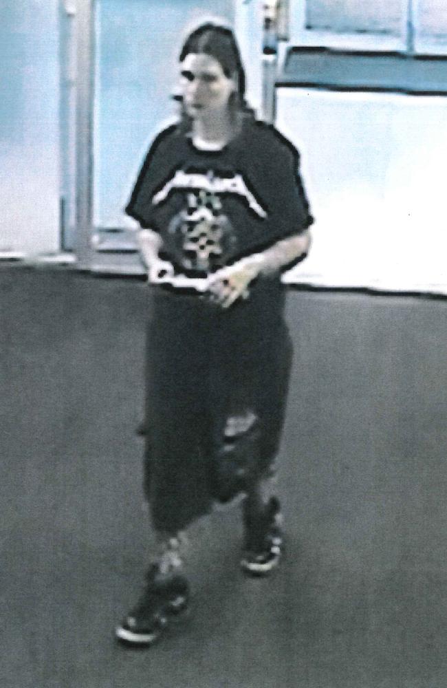 Jemma Lilley at a shopping centre in this exhibit photograph from the Aaron Pajich murder trial.