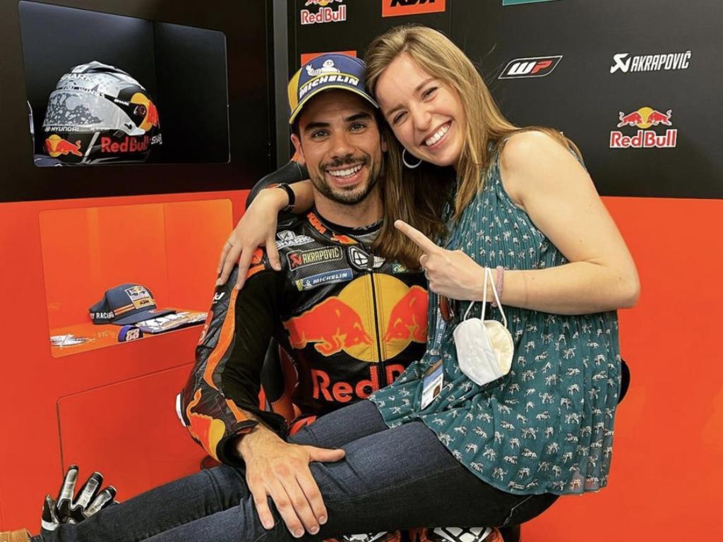 Portuguese MotoGP rider Miguel Oliveira and his wife.