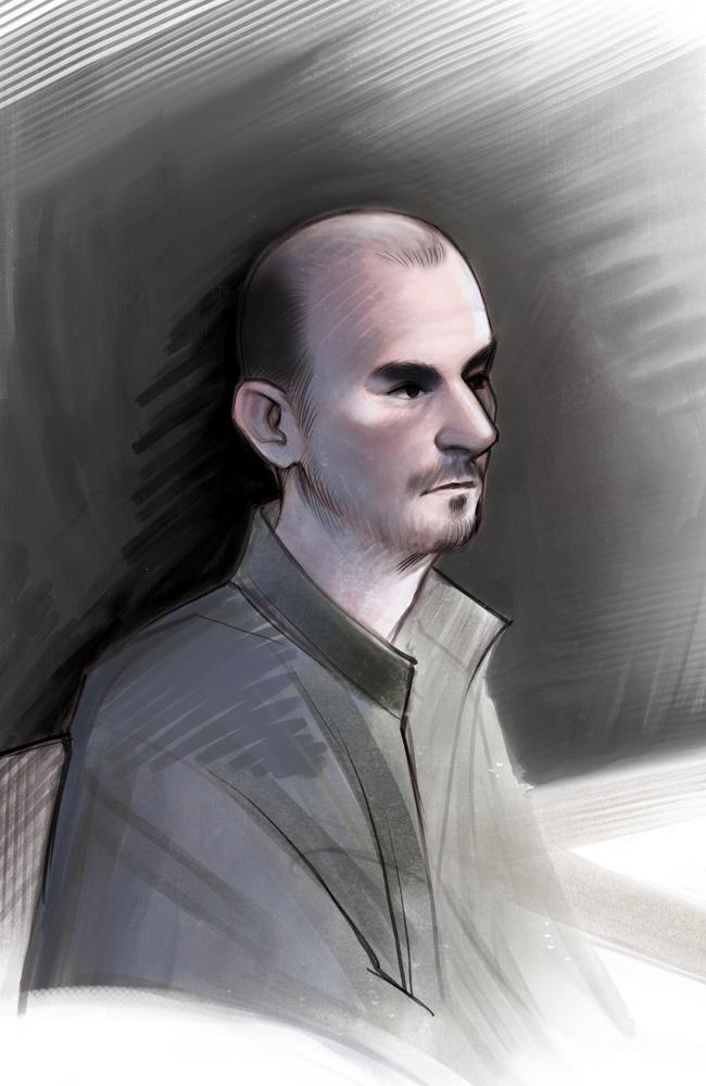 A court sketch of former childcare worker Ashley Paul Griffith, named Australia's worst pedophile. Picture: NewsWire/ Brett Lethbridge