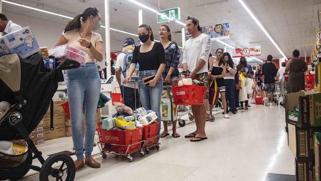 Lockdowns have sparked spikes in shopping but those are tending to subside, with supermarkets remaining accessible. Picture: Brian Cassey