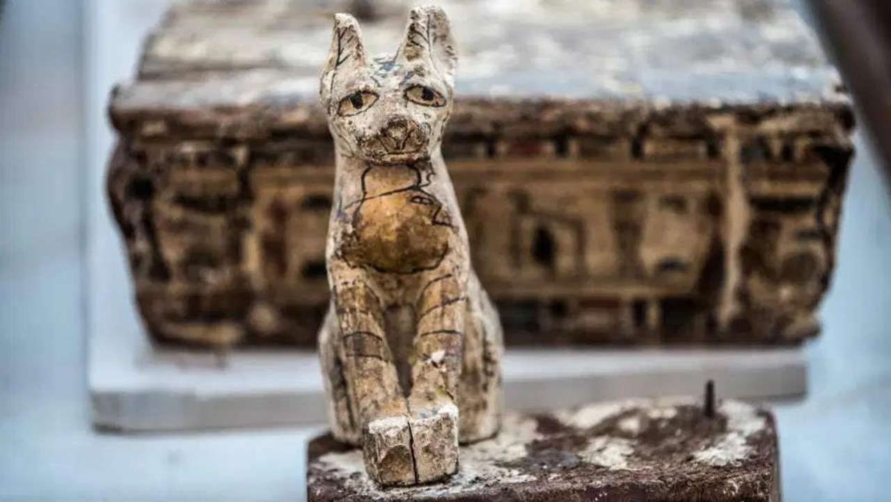 A small statue of a cat, which were very important in Ancient Egyptian culture. Picture: AFP
