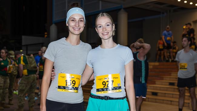 Madelyn Schmidt and Jasmine Sinclair as a record breaking number of runners took part in the 2025 edition of the annual NT City2Surf, Sunday, June 1. Picture: Pema Tamang Pakhrin