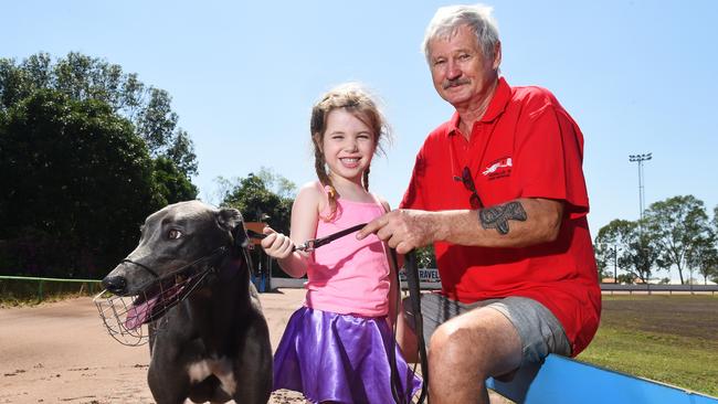 Greyhound racing will be moving back to Friday nights. Lacey Scott (4) and and trainer Richard Carr with greyhound trained by Graeme Scott - Sum Ting Wong.