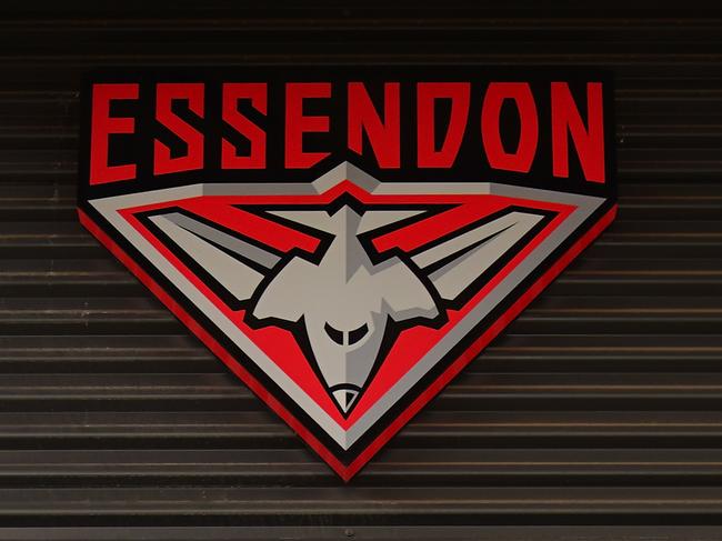 Essendon Football Club is reviewing the suitability of the military aircraft image in its logo. Picture: AAP