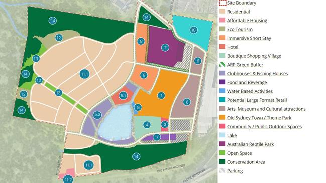 Concept plan for the Old Sydney Town site.