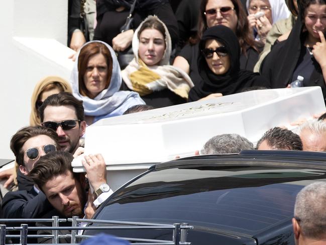 A large gathering of friends and family attended the funeral forVeton Musai and his wife Lindita. Picture: Sarah Matray