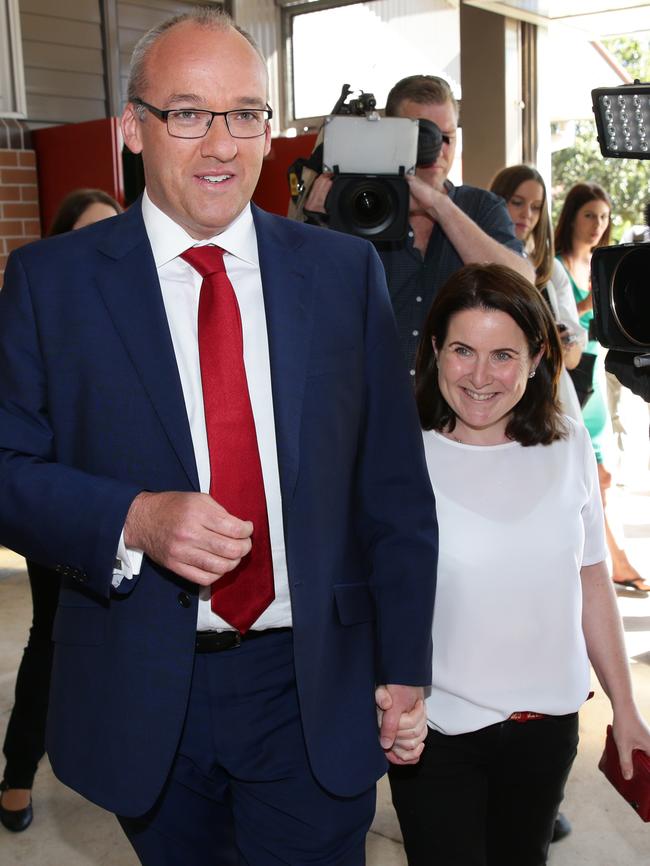 NSW Labor leader Luke Foley and his wife Edel. Picture Cameron Richardson