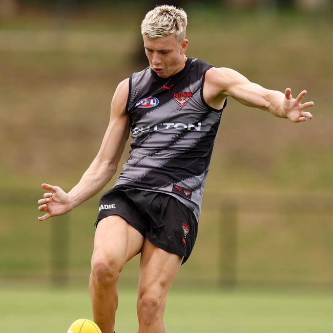 Essendon forward Nate Caddy says he is preparing to be used ‘everywhere’ in his second season after 10 games last year. Picture: Michael Willson / Getty Images