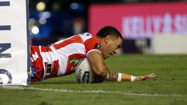 Tyson Frizell scored a try in his return from injury after snatching the ball in a one-on-one strip. Picture: AAP