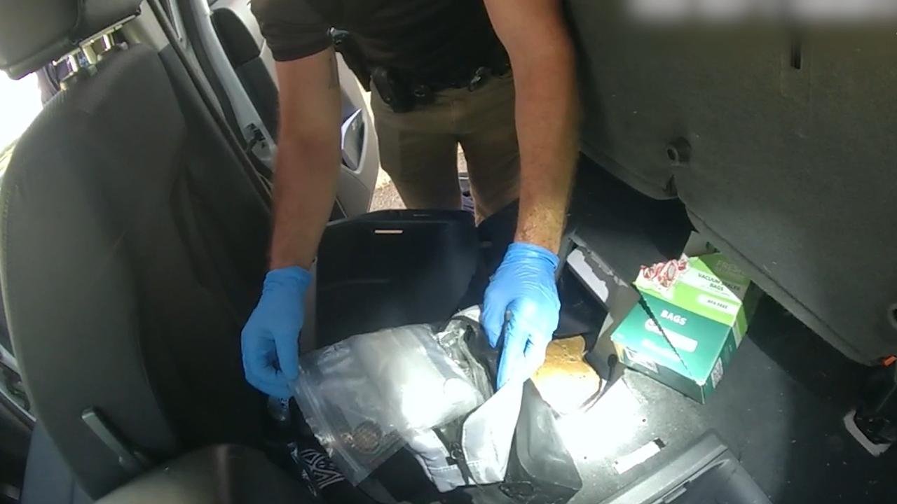 Townsville's Major and Organised Crime Squad seized more than $75,000 worth of cocaine after a vehicle intercept at Alligator Creek. Picture: QPS.