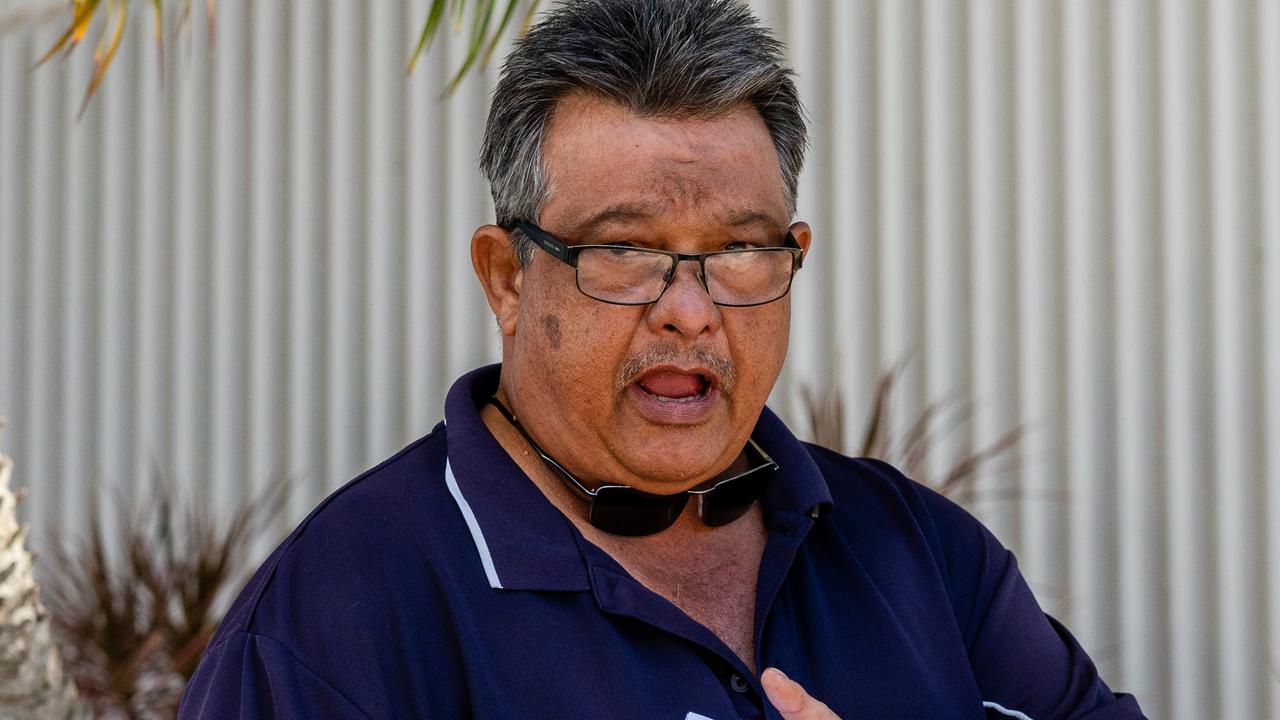 Former Power and Water employee Cedric Warren Suradi leaving Darwin Local Court after pleading guilty to interfering with an electrical meter over a 20 year period. Picture: Pema Tamang Pakhrin