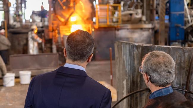 Premier Peter Malinauskas at McKechnie Iron Foundry announcing the five companies picked for a new program to get submarine ready. Picture: Supplied